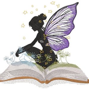 Fairy from the magic book embroidery design