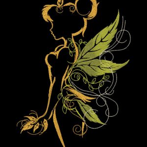 Fairy wings from leaves embroidery design