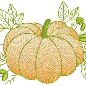Fall Floral Pumpkin embroidery design