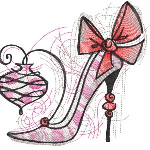 Fashion Christmas heels embroidery design