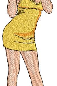 Fashionable girl in sunglasses embroidery design