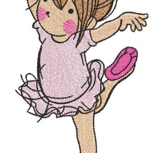 First success of young ballerina embroidery design