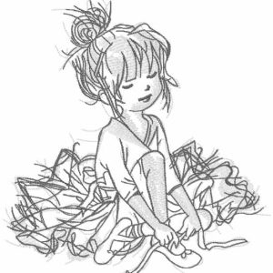 First dance lesson scetch embroidery design