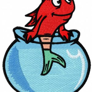 Fish in the aquarium embroidery design