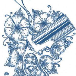 Flower gun sketch embroidery design