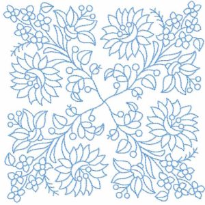 Flowers in square embroidery design