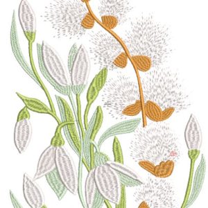 Flowers spring came embroidery design