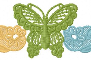 Flowers Butterfly border embroidery design