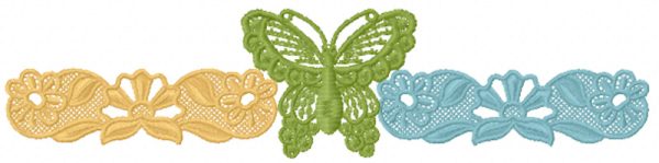 Flowers Butterfly border embroidery design