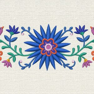Flowers and birds ornament embroidery design