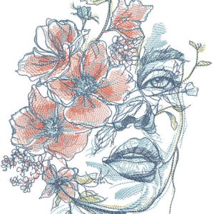 Flowery spring fills embroidery design