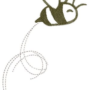 Flying bee embroidery design