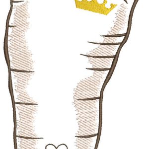 Foot of newborn for memorable date embroidery design