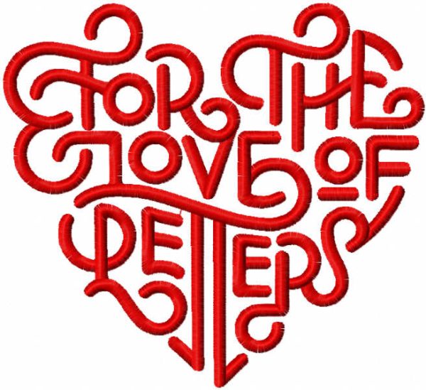 For the love of letters embroidery design
