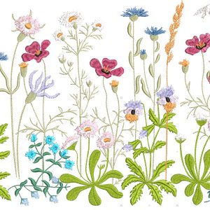 Forbs of the summer meadow embroidery design