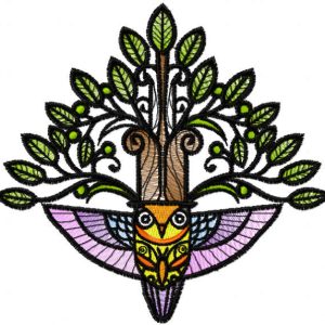 Forest stylish owl  embroidery design