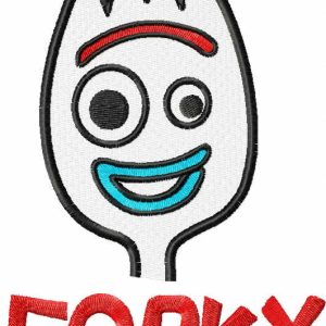 Forky play time embroidery design