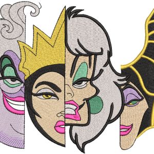 Four Villains embroidery design