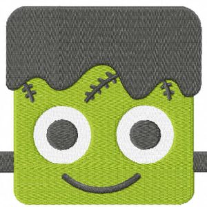 Frankenstein halloween monster face embroidery design