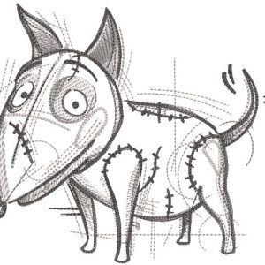 Frankenweenie sketch embroidery design