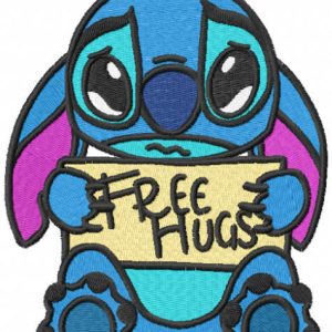 Free hugs embroidery design