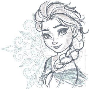 Frozen Elsa sketch embroidery design