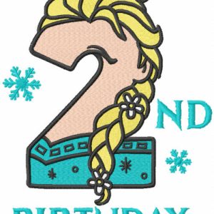 Frozen second birthday embroidery design