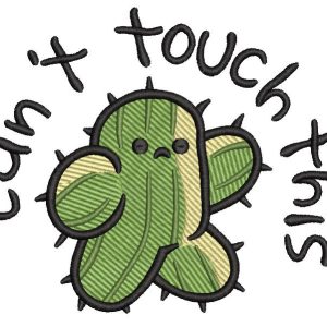 Funny Walking cactus embroidery design