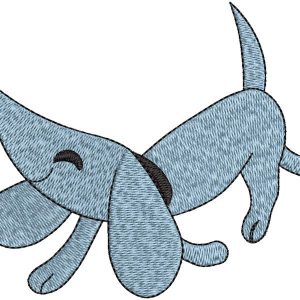Funny dachshund embroidery design