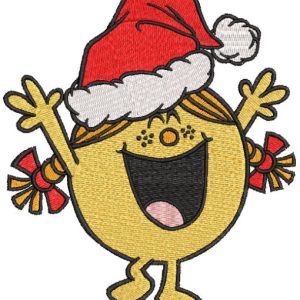 Funny little miss Christmas embroidery design