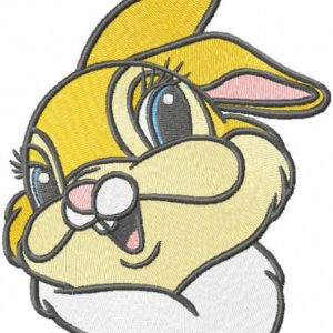 Funny miss bunny embroidery design