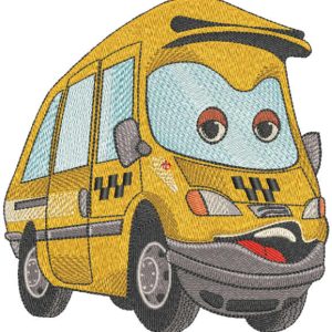 Funny taxi embroidery design