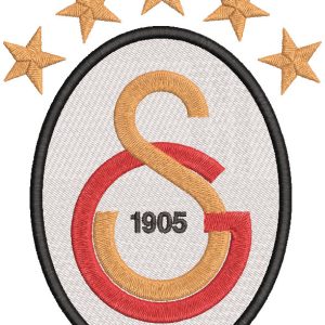 Galatasaray S.K. five star logo embroidery design