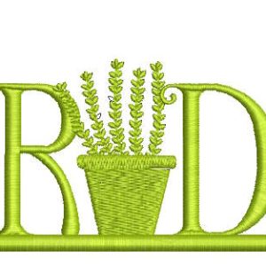Garden word embroidery design