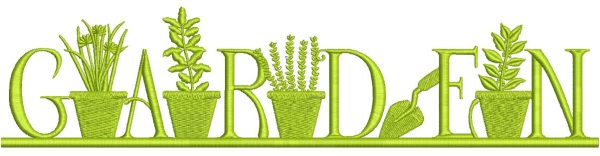 Garden word embroidery design