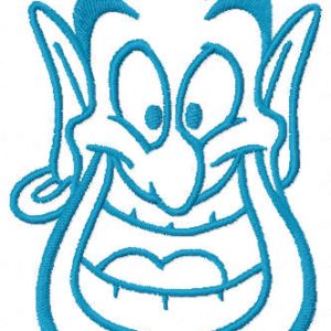 Genie one colored embroidery design