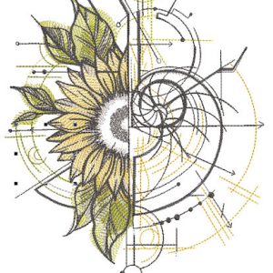 Geometry of chamomile embroidery design