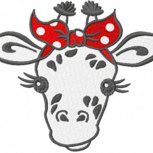 Gifaffe head with bandana embroidery design