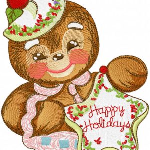 Gingerbread cooking master embroidery design