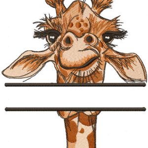 Giraffe monogram embroidery design
