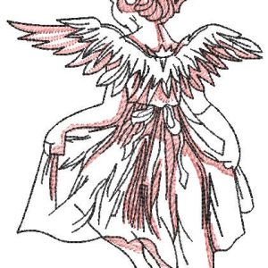Girl angel doing knixen embroidery design