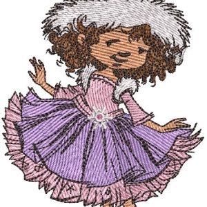 Girl Hello winter embroidery design