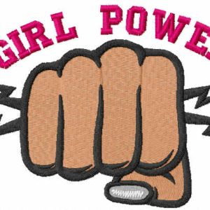 Girl power embroidery design