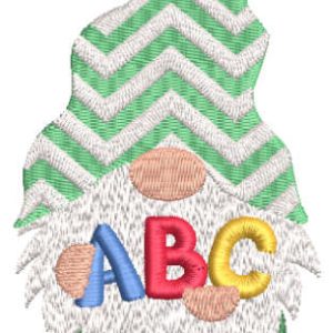 Gnome with alphabet embroidery design