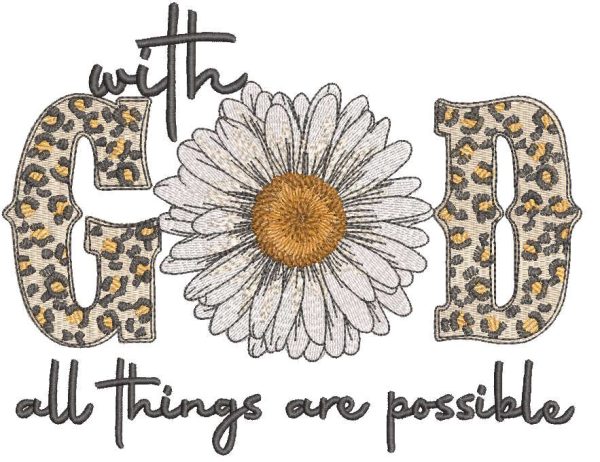 God All Things Are Possible embroidery design