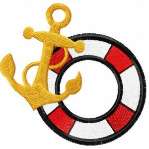 Anchor and lifebuoy 2 embroidery design