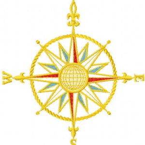 Gold Wind rose embroidery design