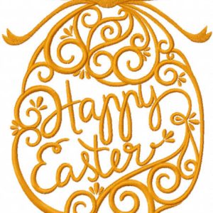 Gold Easter egg embroidery design