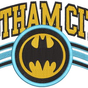 Gotham city batman embroidery design