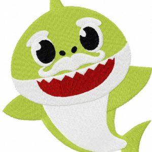 Grandpa Shark embroidery design